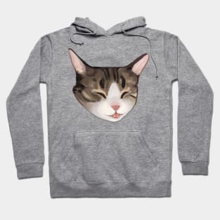 oil painting of a tabby cat Hoodie